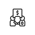 Deal and insider trading money Outline Icon, Logo, and illustration