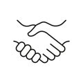 Deal Line Icon. Handshake Linear Pictogram. Business Partnership, Hand Shake Outline Symbol. Professional Agreement Royalty Free Stock Photo