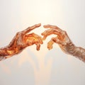 Arm cooperation concept person water liquid closeup background professional two friendship medicals hand gesture