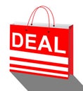 Deal Bag Showing Bargains Discounts 3d Illustration