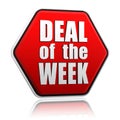 Deal of the week in red hexagon Royalty Free Stock Photo