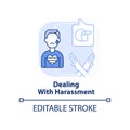 Dealing with harassment light blue concept icon