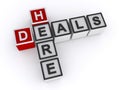 Deals here word block on white
