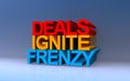 deals ignite frenzy on blue Royalty Free Stock Photo