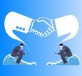 Deals are made in cloud business concept