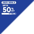 2025 Super Deals â Up to 50% Off Vector Banner Royalty Free Stock Photo