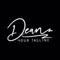 Dean Beauty vector white color signature name logo