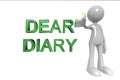 Dear diary word with man Royalty Free Stock Photo