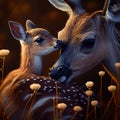 Dear and fawn mother love concept generative ai