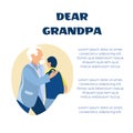 Dear Grandfa Greeting in Verse Cartoon Placard