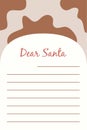 Dear Santa Christmas stationery template letter paper note with cow ox background. Royalty Free Stock Photo