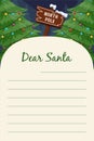 Dear Santa Christmas stationery template letter paper note. Royalty Free Stock Photo