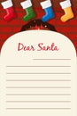 Dear Santa Christmas stationery template letter paper note. Royalty Free Stock Photo