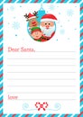 Dear santa claus, blank letter template with christmas symbols. Royalty Free Stock Photo