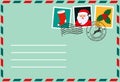 Dear santa, envelope with stamp. letter of desires Royalty Free Stock Photo