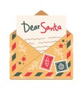 Dear Santa letter Christmas envelop Royalty Free Stock Photo