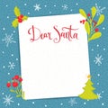 Dear Santa - letter to Santa Claus with blank Royalty Free Stock Photo