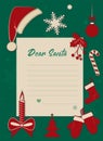 Dear Santa. New Year and Christmas letter to Santa Claus. Royalty Free Stock Photo