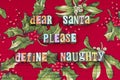 Dear santa please define naughty Christmas Royalty Free Stock Photo