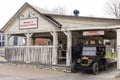 Dearborn, MI / USA - 04.21.2018 : Ford t model in the greenfield village coming out from the model t loading dock Royalty Free Stock Photo