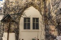 Deatail of a window in the coutyard outside the Church of the Maltese Order in Prague