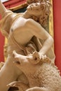 The Death of Adonis. Italian marble sculpture, close-up