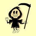 Death character 30s cartoon mascot character 40s, 50s, 60s old animation style.