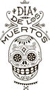 Death day mexico vector illustration skull monogram hand drawing