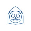 Death emoji line icon concept. Death emoji flat  vector symbol, sign, outline illustration. Royalty Free Stock Photo