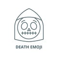 Death emoji line icon, vector. Death emoji outline sign, concept symbol, flat illustration Royalty Free Stock Photo