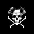 Death Flag. Retro Wallpaper Vintage Islands Sing Nautical Travel Black Background With Bones And Skull Adventure Vector