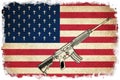 Death Flag of USA with guns Royalty Free Stock Photo