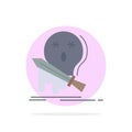Death, frag, game, kill, sword Flat Color Icon Vector