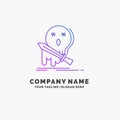 Death, frag, game, kill, sword Purple Business Logo Template. Place for Tagline