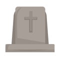 Gravestone or tombstone with cross isolated grave death and funeral Royalty Free Stock Photo