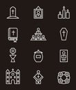 Death and funeral icon set