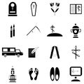 Death and funeral icons set, simple style