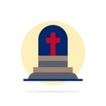 Death, Grave, Gravestone, Rip Abstract Circle Background Flat color Icon