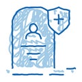 death insurance doodle icon hand drawn illustration