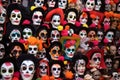 Death masks in Mexican holiday Dia de los Muertos