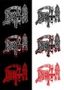 Death metal band old school eighties logo.
