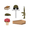 Death of a military veteran. Soldier funeral Accessories Royalty Free Stock Photo