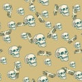 Death and money seamless pattern background