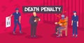 Death Penalty Flat Composition Royalty Free Stock Photo