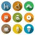 Death penalty Icons Set. Vector Illustration