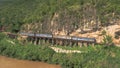Death Railway bridge over the Kwai Noi river Royalty Free Stock Photo