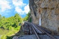 Death Railway bridge over the Kwai Noi River at Krasae cave Royalty Free Stock Photo