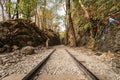 Death Railway, Old railway at Hellfire pass, Kanchanaburi Royalty Free Stock Photo