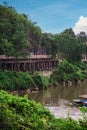 Death railway, over the Kwai Noi River at Krasae cave, built during World War II,Kanchanaburi Thailand Royalty Free Stock Photo