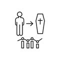 Death rate population icon. Element of overpopulation thin line icon